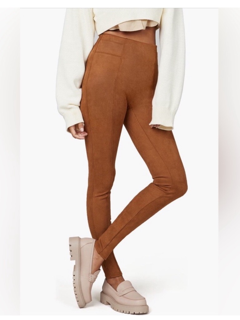 Nwt Spanx Faux Suede Leggings In A Rich Camel